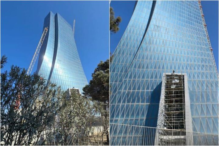 Mərkəzi Bankın 218 milyon avroluq yeni inzibati binadında tikinti-quraşdırma işləri başa çatıb