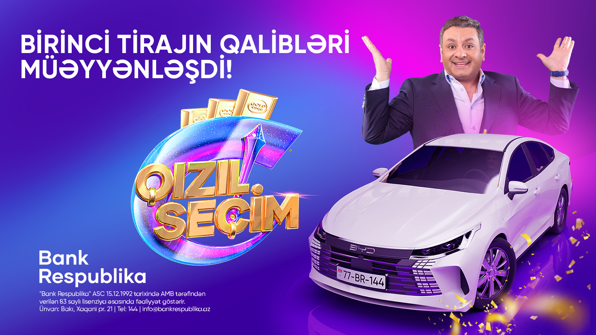 "Bank Respublika" “Qızıl Seçim” lotereyasının ilk tirajının qaliblərini elan etdi!