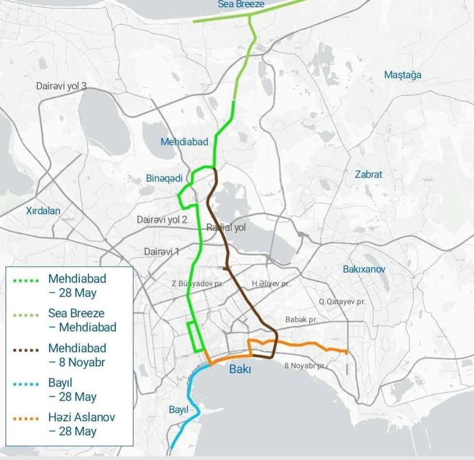 Tramvay xətləri haradan keçəcək? - XƏRİTƏ