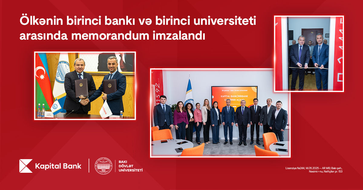 Ölkənin birinci bankı və birinci universiteti arasında memorandum imzalandı 