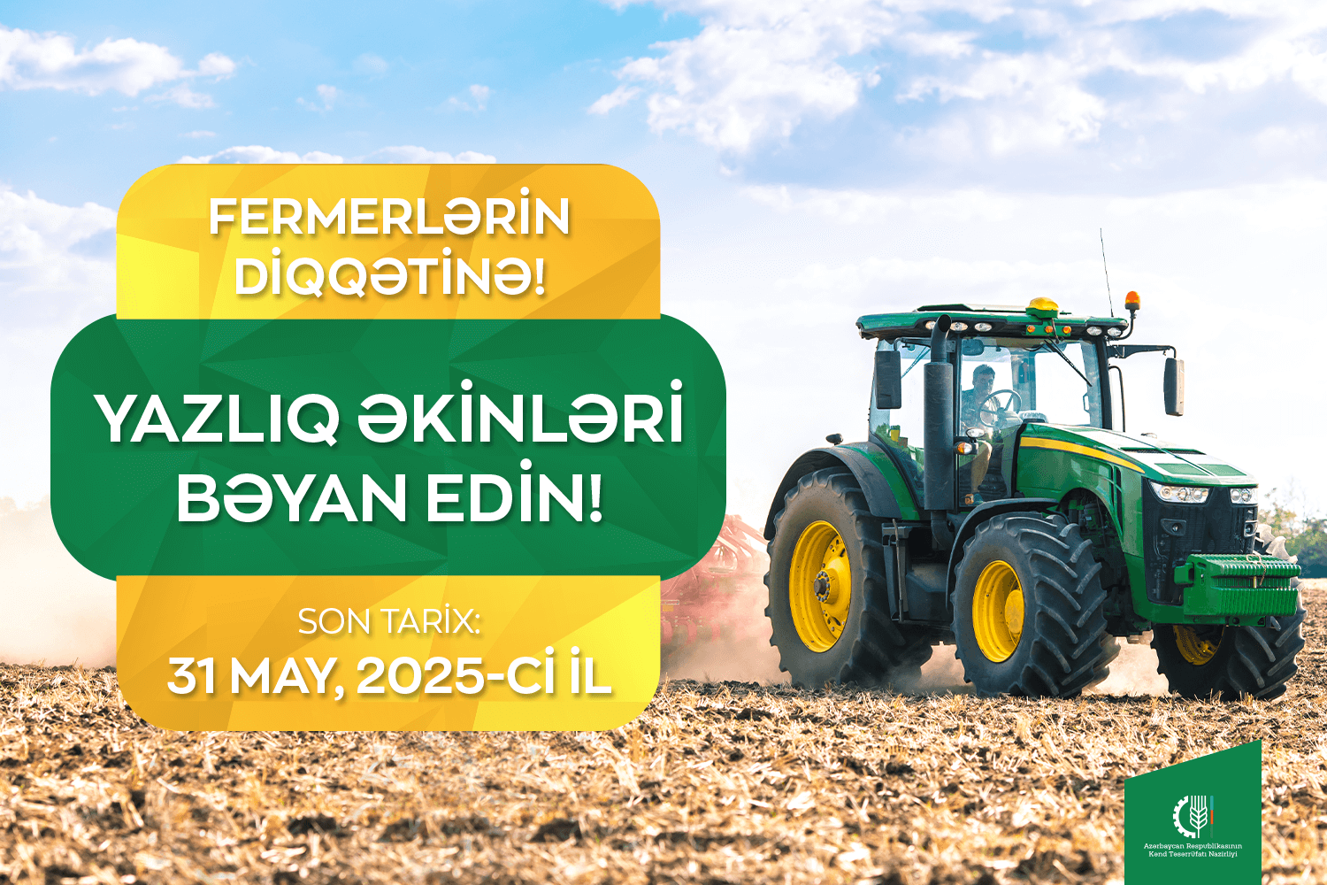 Nazirlikdən fermerlərə çağırış: Subsidiya almaq üçün...