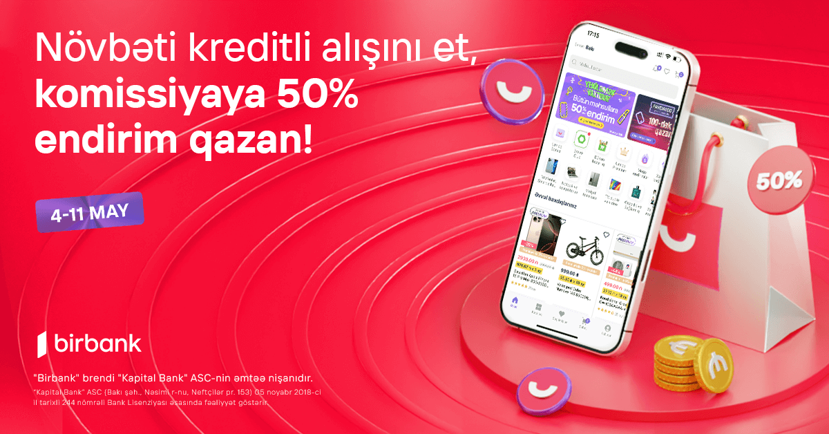 “Umico” kredit xətti ilə alış-verişə 50% komissiya endirimi
