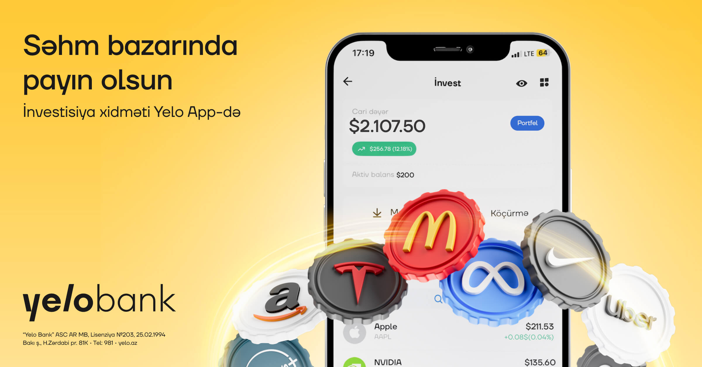 İnvestisiya imkanı artıq Yelo App-də!