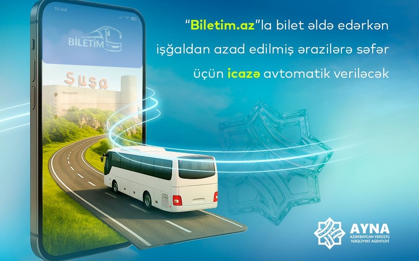 Onlayn avtobus bileti alanlara Qarabağa səfər üçün icazə avtomatik verilir