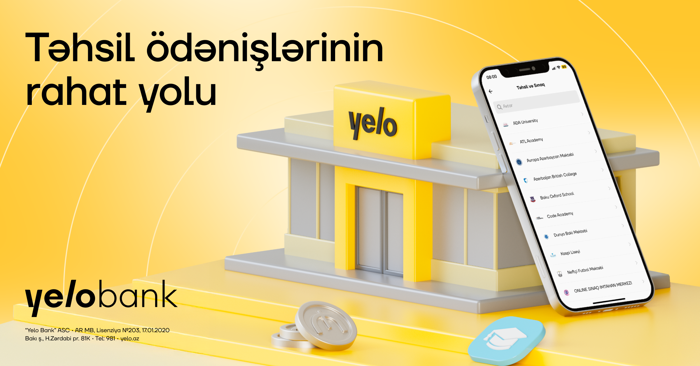 “Yelo App” ilə təhsil ödənişləri indi daha rahat!