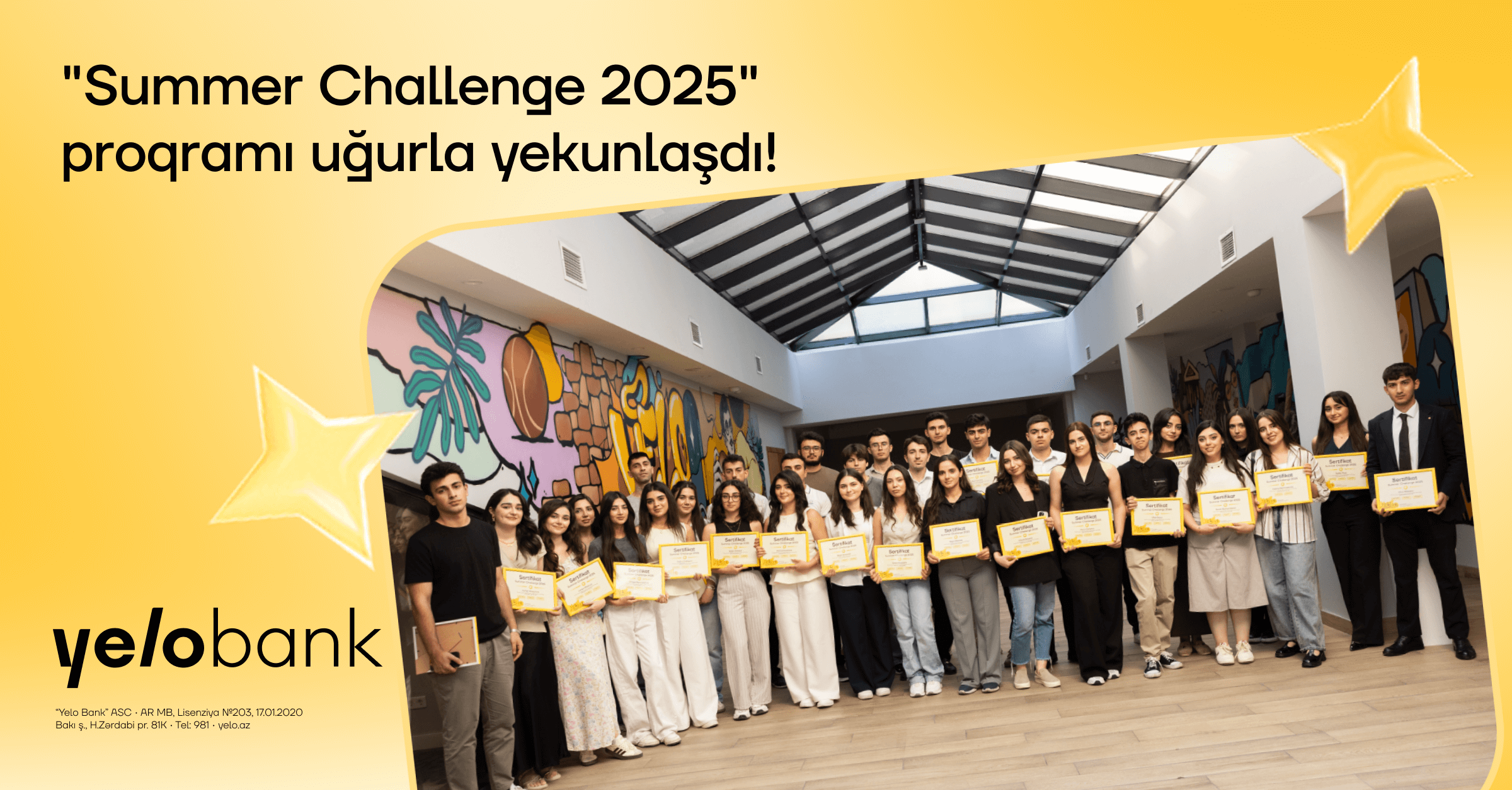 “Yelo Bank”ın “Summer Challenge” yay təcrübə proqramı uğurla yekunlaşdı