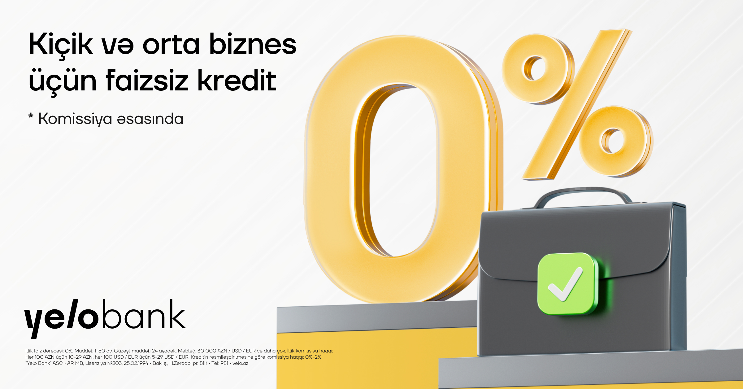 “Yelo Bank”dan KOB-lara faizsiz dəstək!