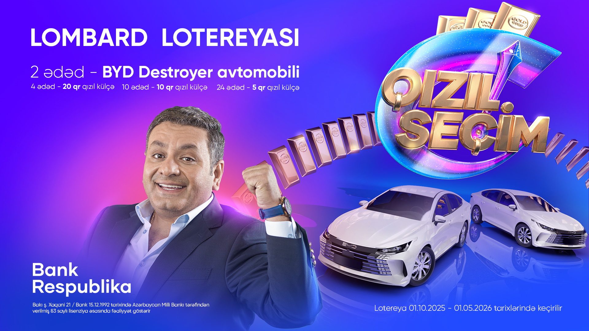 "Bank Respublika" lombard krediti müştəriləri üçün “Qızıl Seçim” lotereyasına start verib