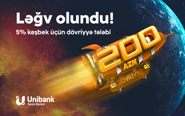 “Unibank” kartlarında 200 AZN dövriyyə tələbi ləğv edildi