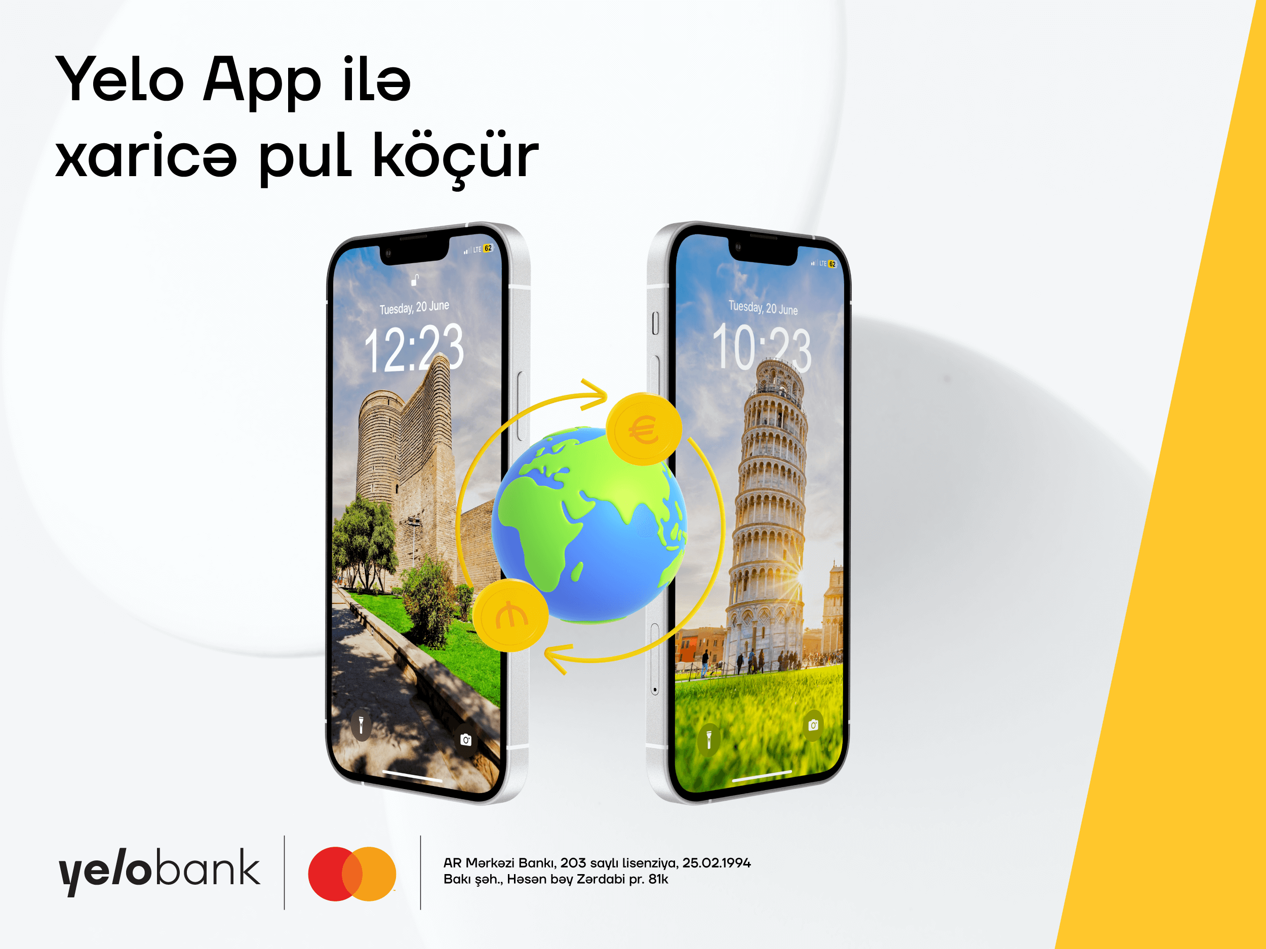 “Yelo App” ilə xaricə sürətli pul köçürmələri