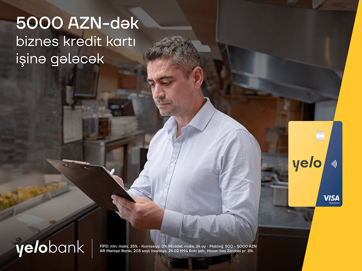 Təcili xərclər üçün Yelo mikro biznes kredit kartı!