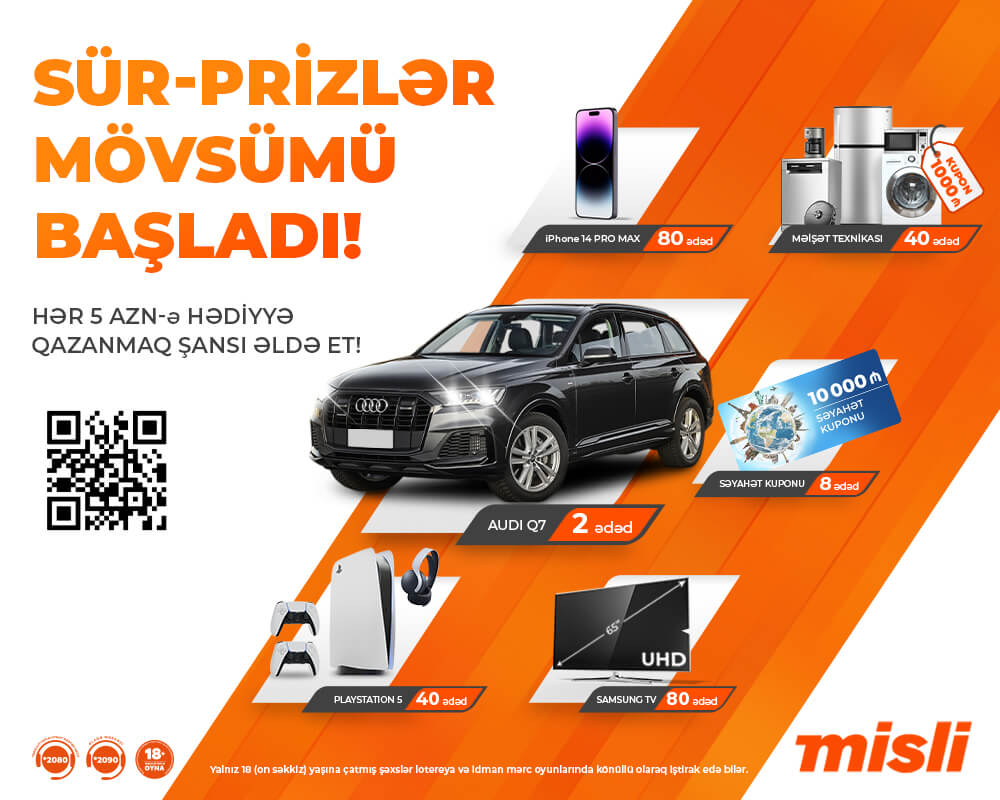 "Audi Q7" avtomobili və yüzlərlə möhtəşəm hədiyyələr sizi gözləyir!