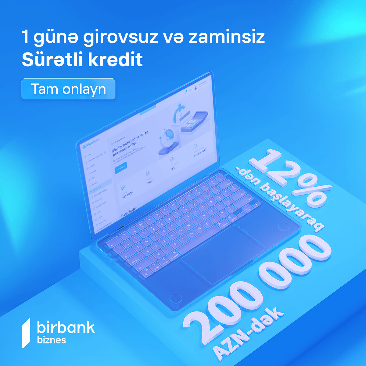 “Birbank Biznes”də yeni “Sürətli kredit" məhsulu istifadəyə verildi