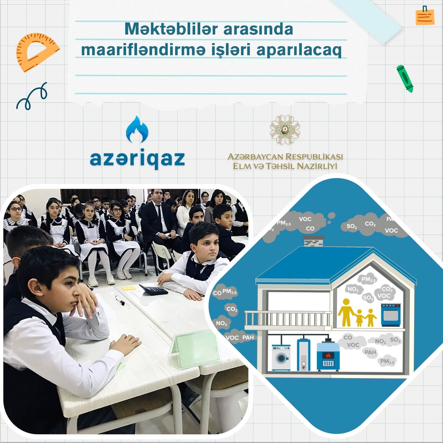 “Azəriqaz” məktəblilər arasında maarifləndirmə işləri aparacaq