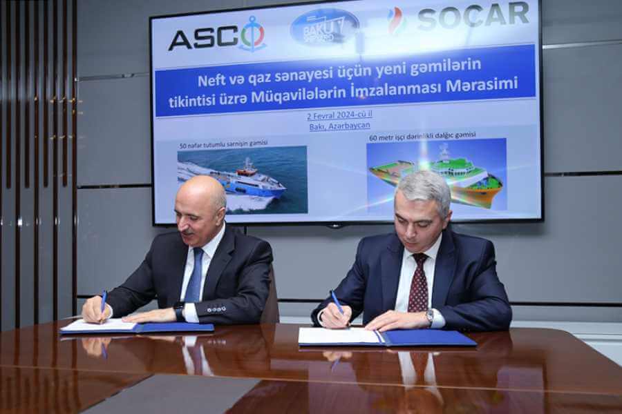 ASCO dənizdə neft-qaz hasilatına xidmət edəcək 7 yeni gəmi tikəcək - Müqavilə imzalandı