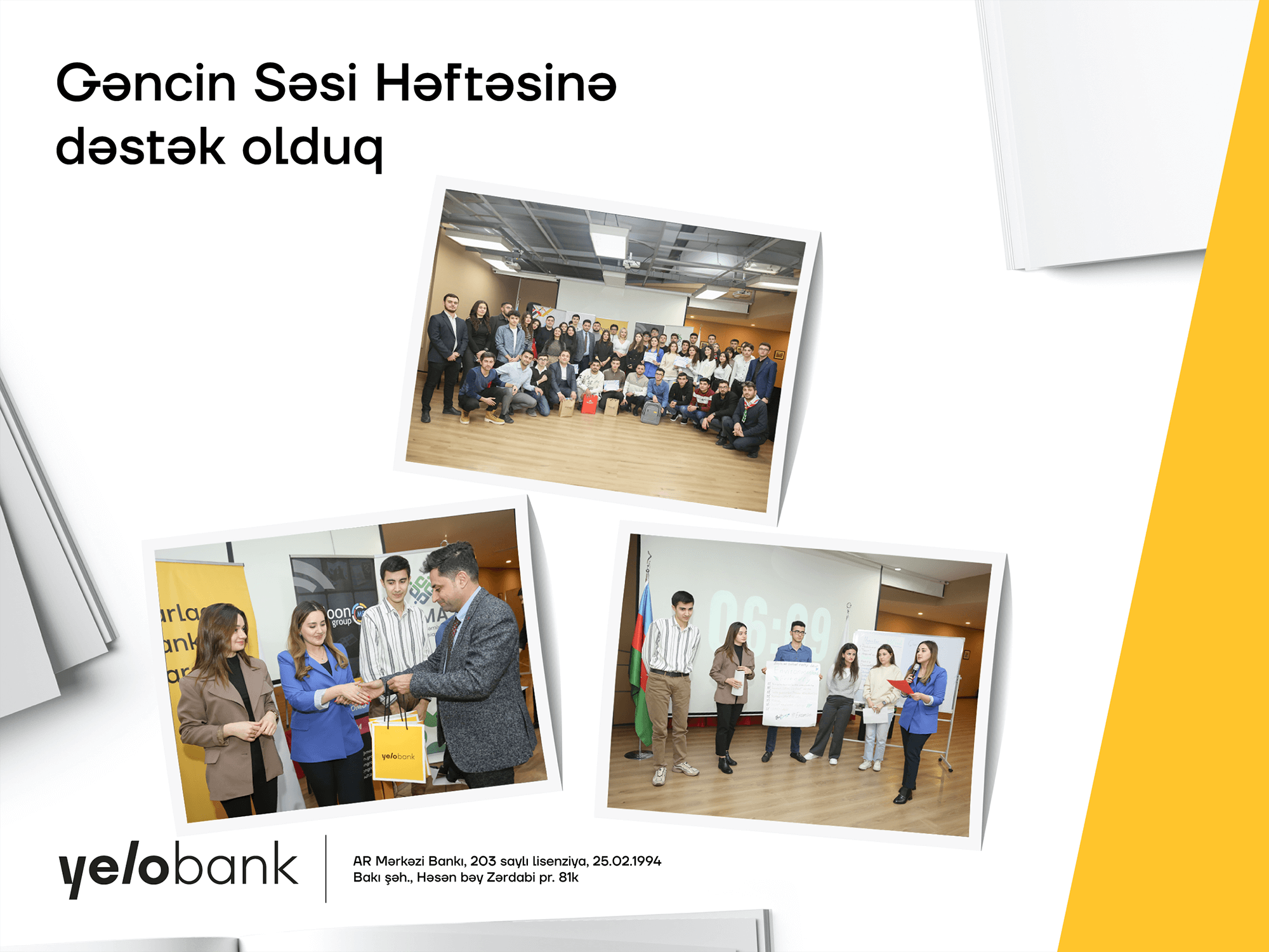 “Yelo Bank”dan gənclərə daha bir dəstək