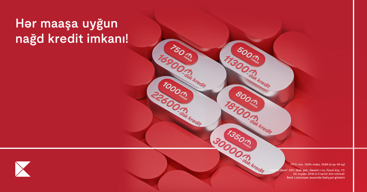 “Kapital Bank”dan nağd pul kreditinə minimum ödəniş fürsəti