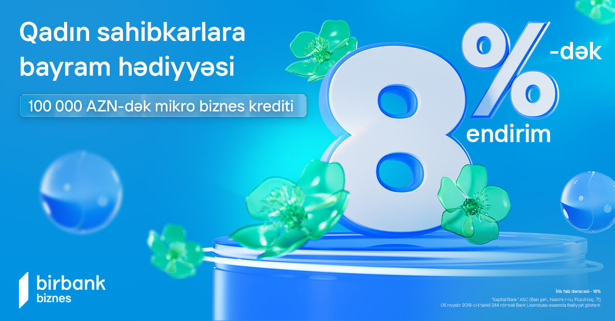“Birbank Biznes”dən qadın sahibkarlara özəl 8 Mart hədiyyəsi